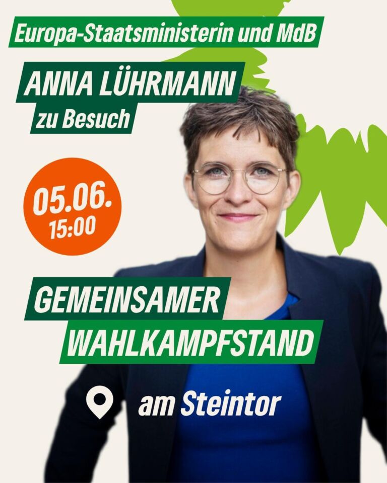 Europäischer Wahlkampfstand mit Anna Lührmann (MdB)
